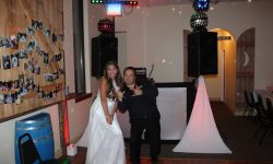 DJ Dieter with the Sweet 16. Here we have our expanded light show with up-lighting as well. DJ @ Bull & Barrell Brewster NY