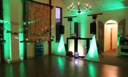 Up-lit the room green.