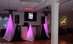 Base DJ set up with one-(1) TV added for a photo montage.
