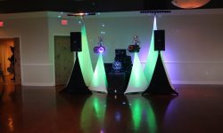 Our elegant DJ set up can help set the mood with great lighting included in our base price package.