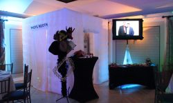 Our popular Good Times Photo Booth package which includes a large TV monitor so all the guests can see the action from inside.
