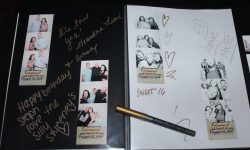 A look at a custom scrap book being put together for the guest of honor.
