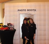 Our enclosed photobooth for a Bat Mitzvah with our friendly staff ready to help guests, keep things organized and make sure everything runs smoothly.